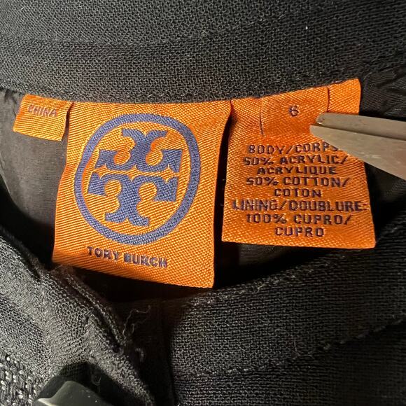 Tory Burch Black Tweed Sheath Mini Dress Size 6 - Picture 6 of 9